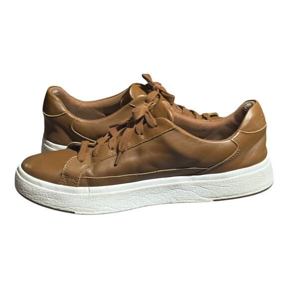 Kizik Hands-Free Slip-On Leather Sneakers Men's 11 Brown White Casual Comfort - Picture 6 of 8